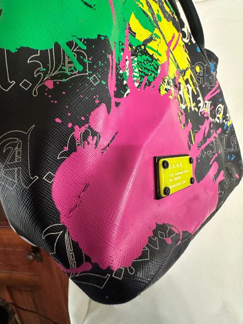 LAMB Gwen Stefani Graffiti Splatter Tote & Satchel Bundle - Picture 11 of 16